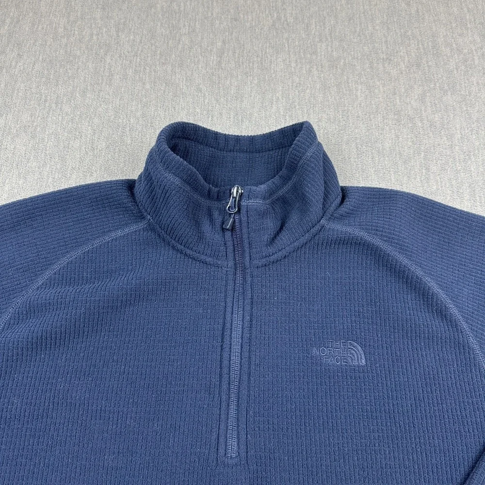 The North Face Sweater‎ Mens Large Blue1/4 Zip Fleece Pullover Mock Neck Casual
